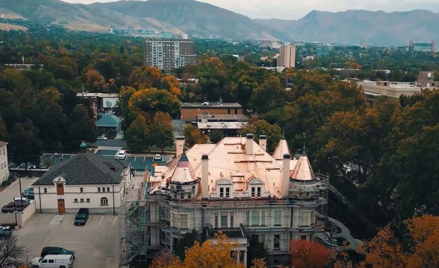 CMR-Construction-Kearns-Mansion-Copper-Roof-Project-Arial-View